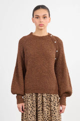 Oversized Knit Sweater w Buttons