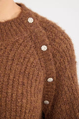 Oversized Knit Sweater w Buttons