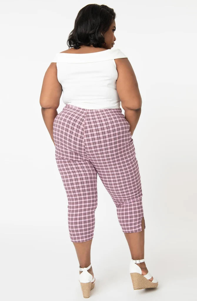 Plaid Rachelle Capri Pants