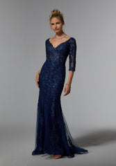 Morilee 72940 Frosted Metallic Lace Sheath