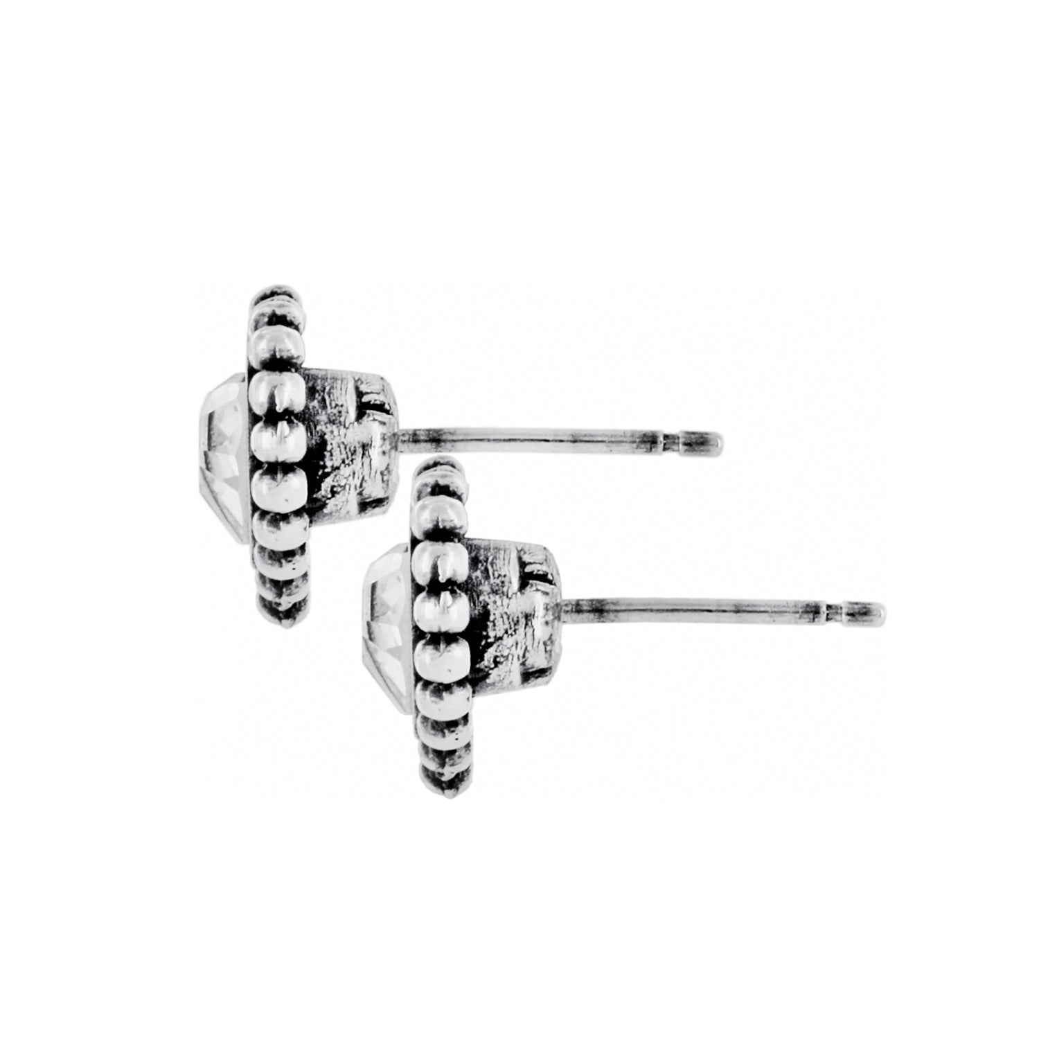 Shimmer Heart Mini Post Earrings Silver