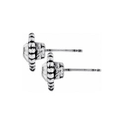 Shimmer Heart Mini Post Earrings Silver