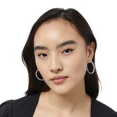 Twinkle Granulation Large Hoop Earrings