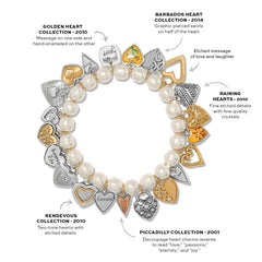 One Heart Pearl Stretch Bracelet