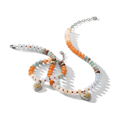 Mosaic Two Tone Heart Beaded Bracelet