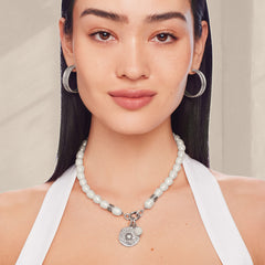 Token Charm Pearl Necklace