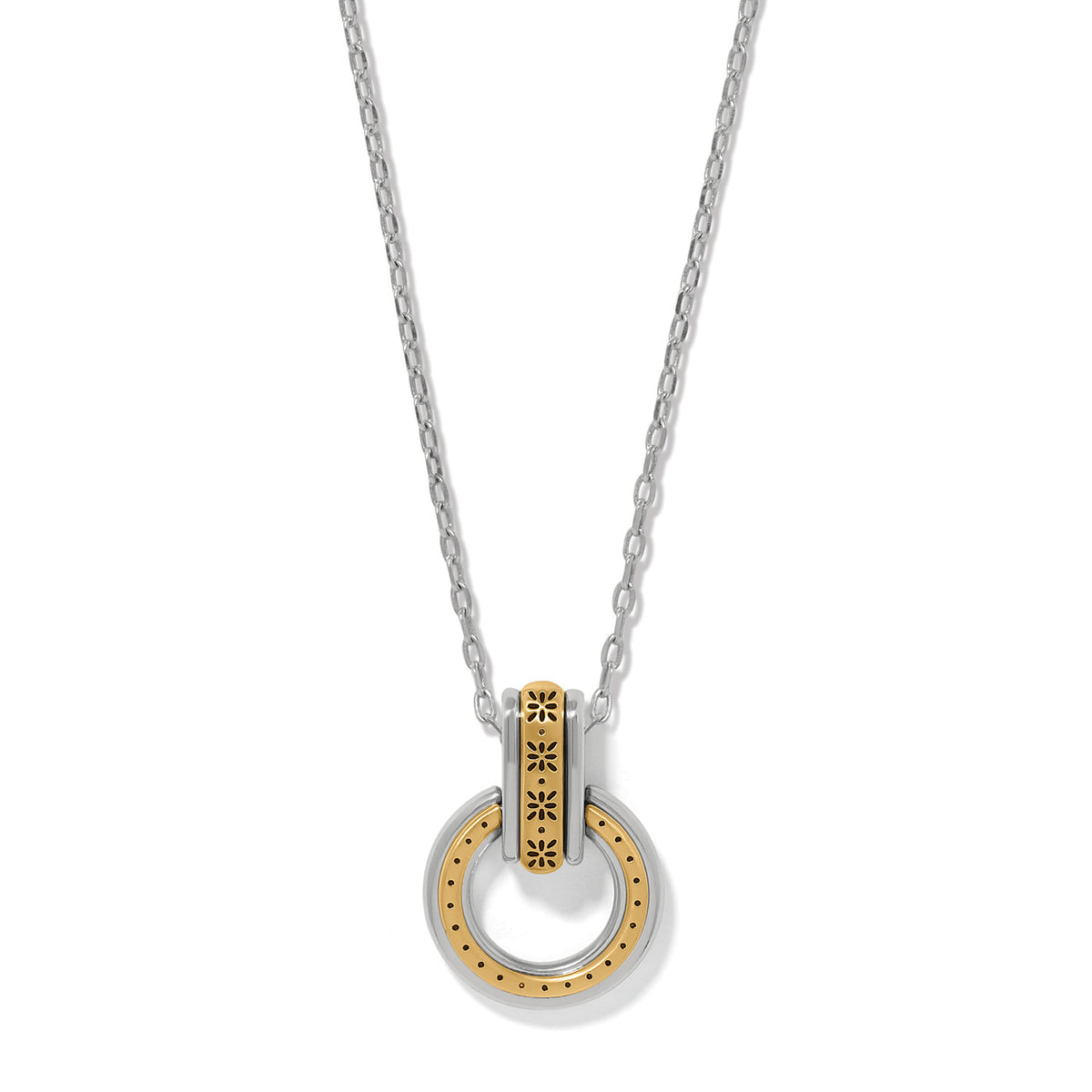 Mosaic Two Tone Link Ring Necklace