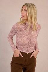 Semi Sheer Lace Top