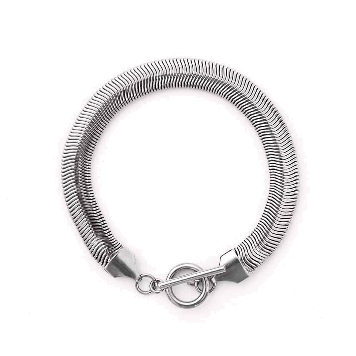 Snake Herringbone Silver Bracelet