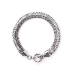 Snake Herringbone Silver Bracelet