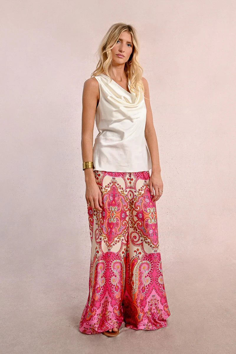 Sleeveless Cowl Neck Top