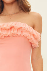 Tiered Off Shoulder Mini Dress