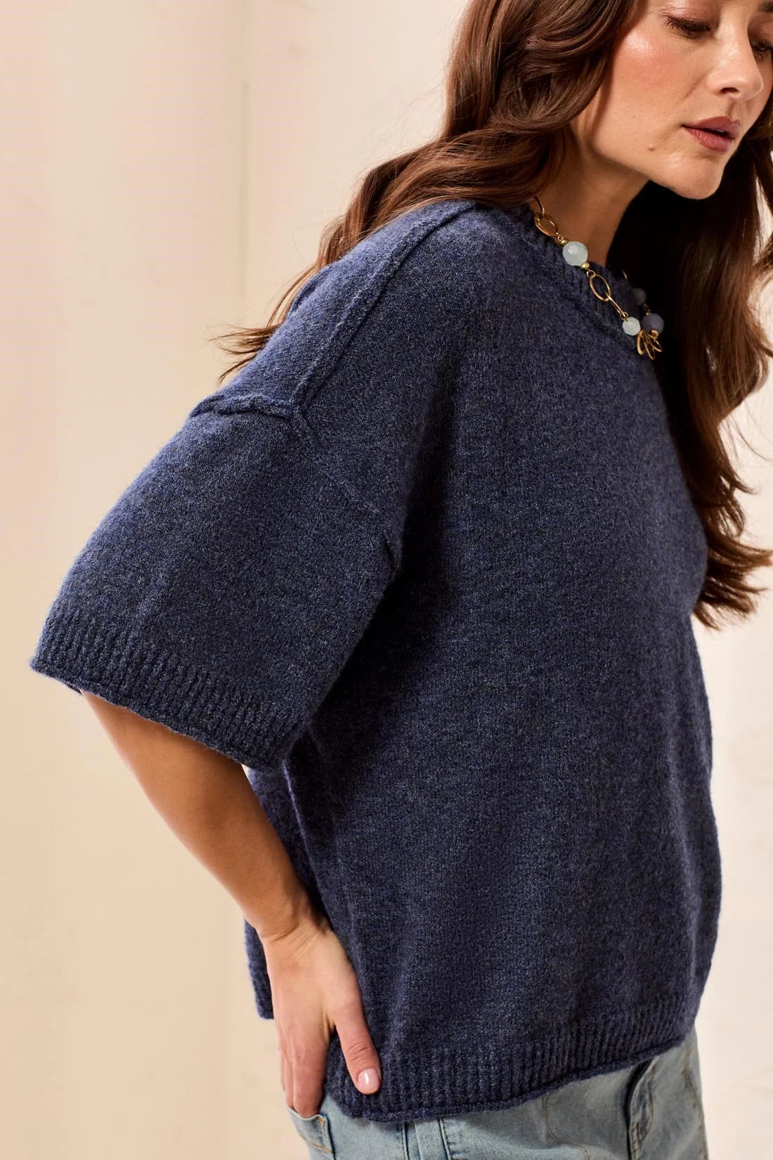Fuzzy Short Sleeve Sweater