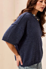 Fuzzy Short Sleeve Sweater