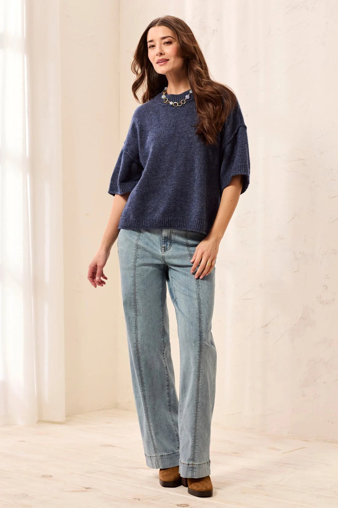 Fuzzy Short Sleeve Sweater