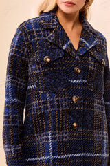 Plaid Notch Collar Shacket