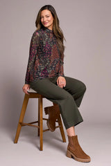 Mesh Turtleneck Top With Lining