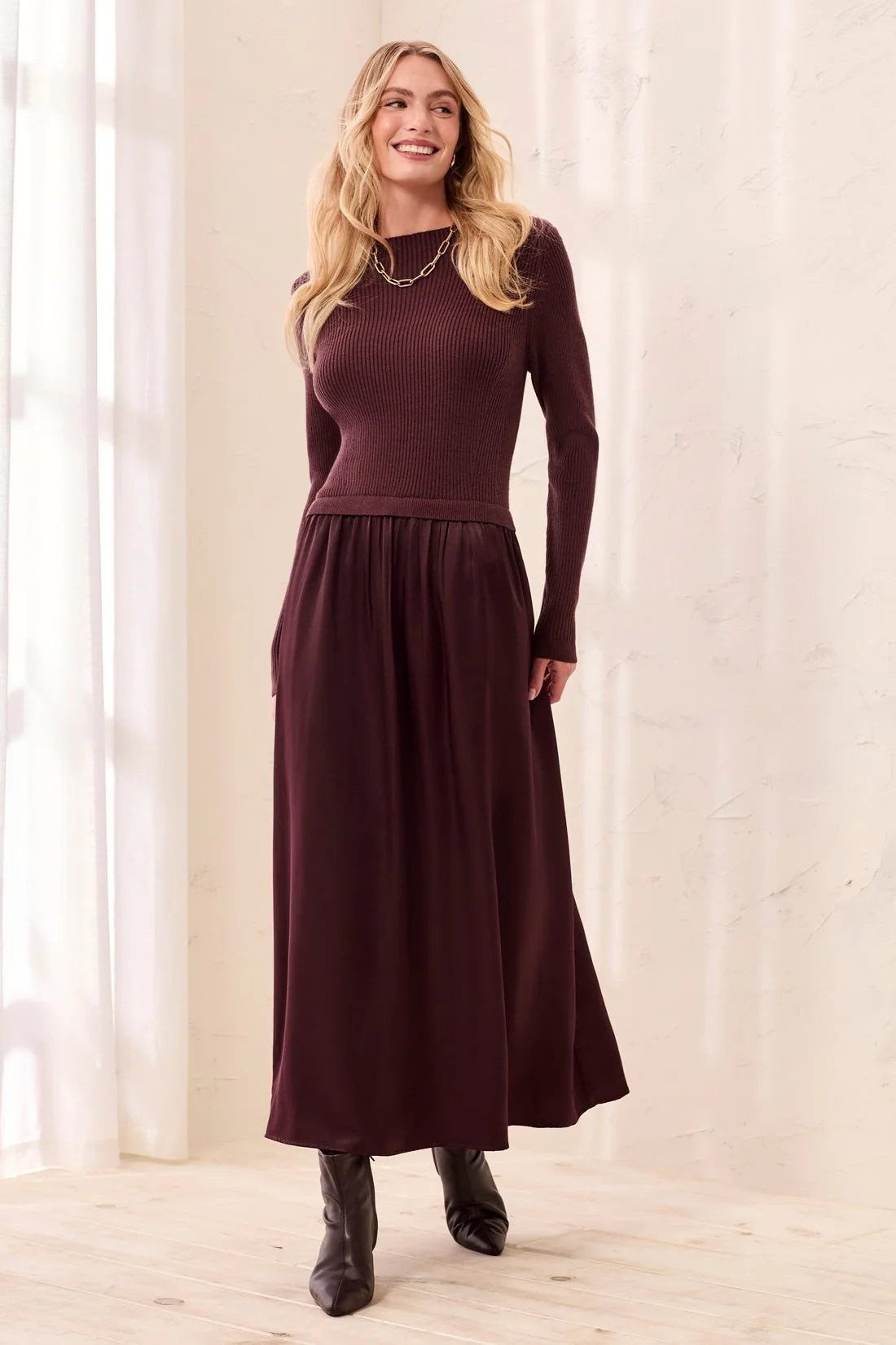 Mixed Media Maxi Dress