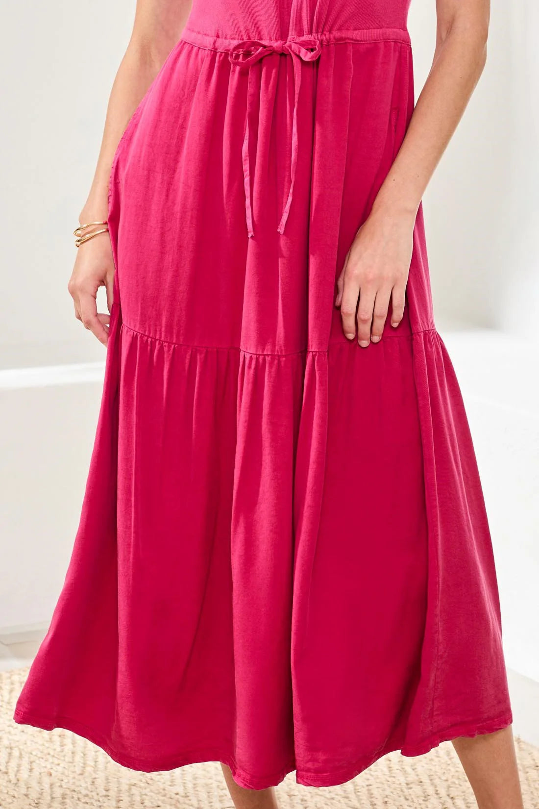 Sleeveless Tie Waist Maxi Dress