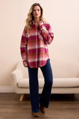 Plaid Flannel Fringed-Hem Shirt
