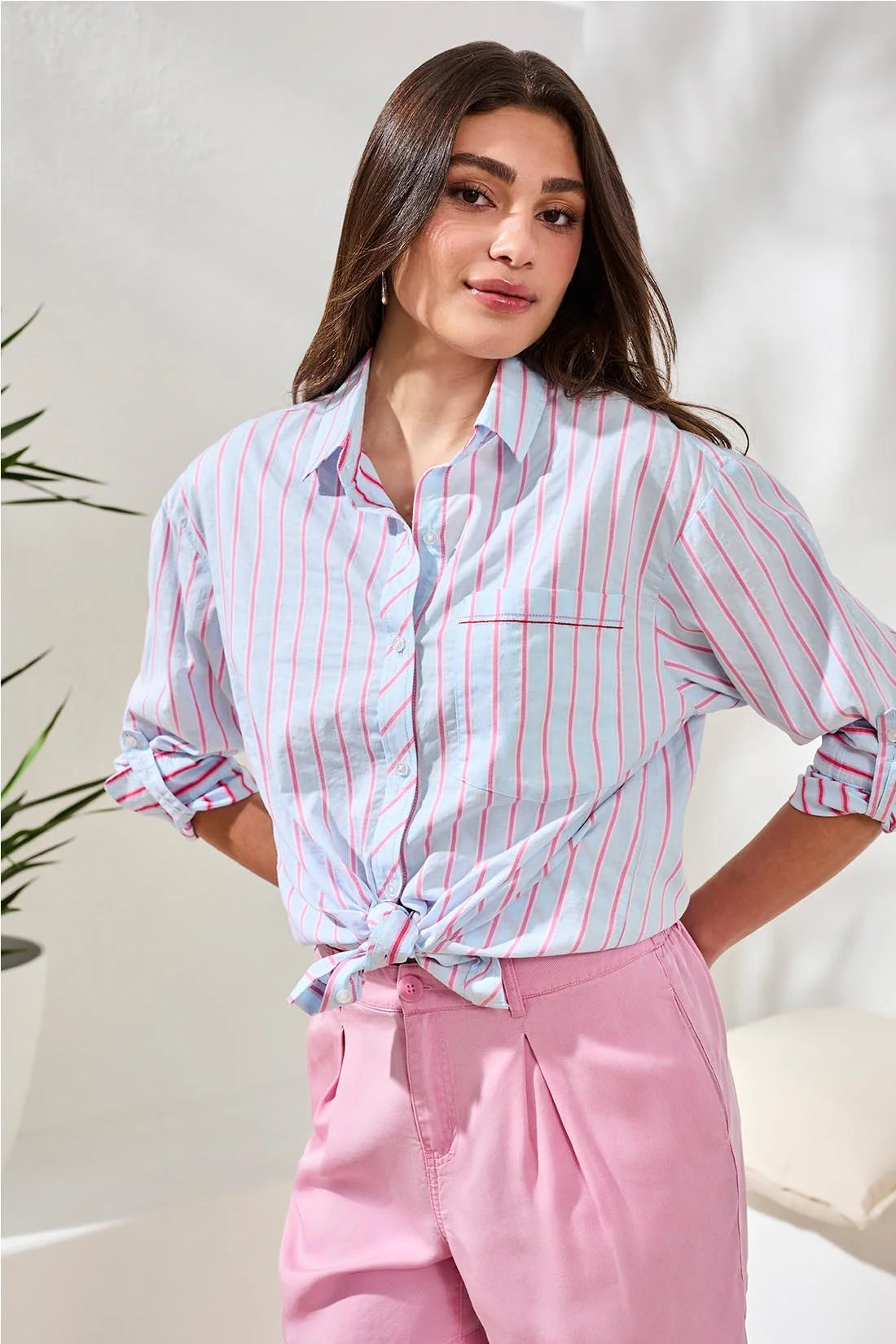 Roll Sleeve Button Up Shirt
