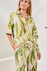 Linen Elbow Sleeve Button Down