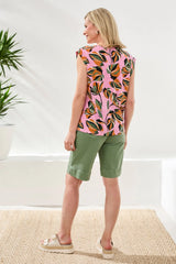 Vneck Cap Sleeve Top