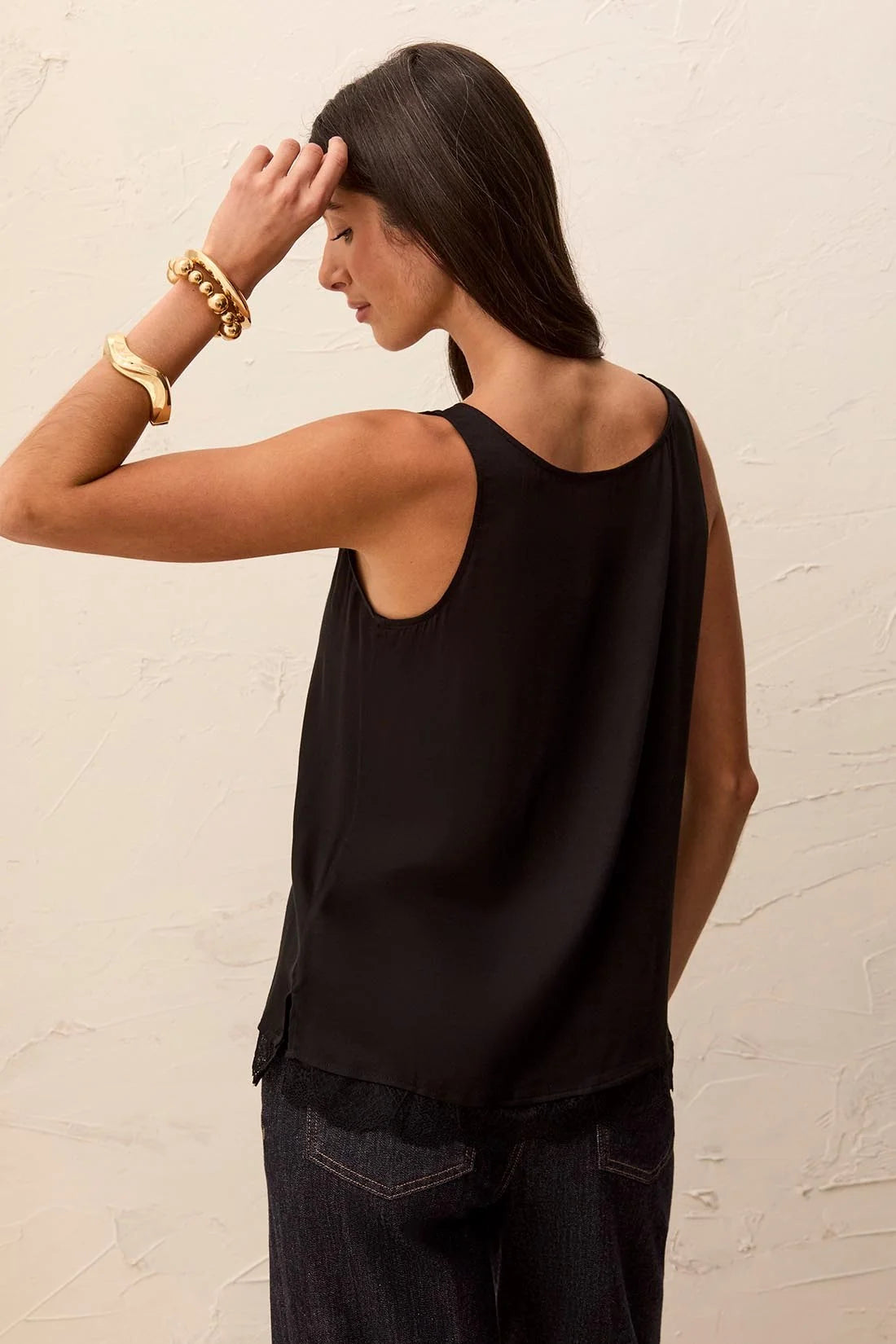 Satin Vneck Lace Cami