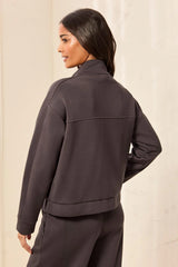 Mock Neck Zip Front Jacket