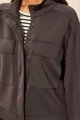 Mock Neck Zip Front Jacket