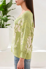 Boat Neck 3/4 Sleeve Sweater