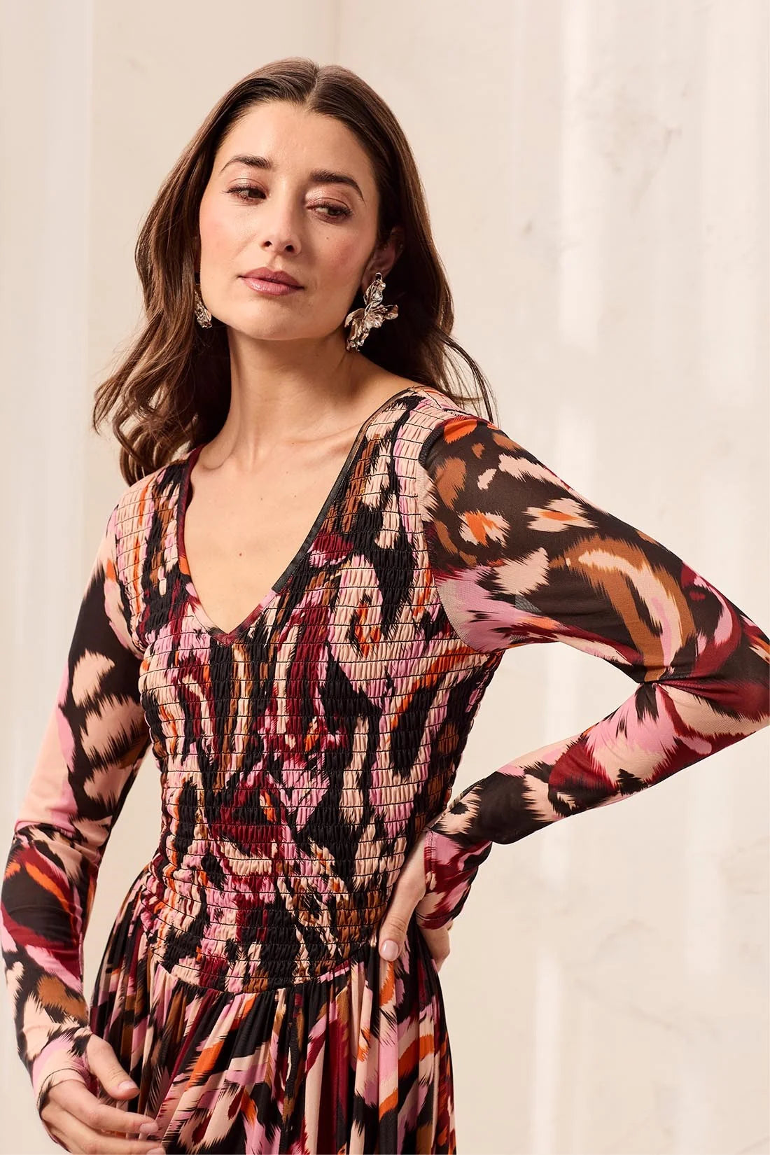 Mesh Smocked Body Dress