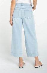 Stride Crop Wide Leg w Embroidered Side Seam