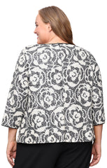 3/4 Sleeve Patterned Sequin Jacket