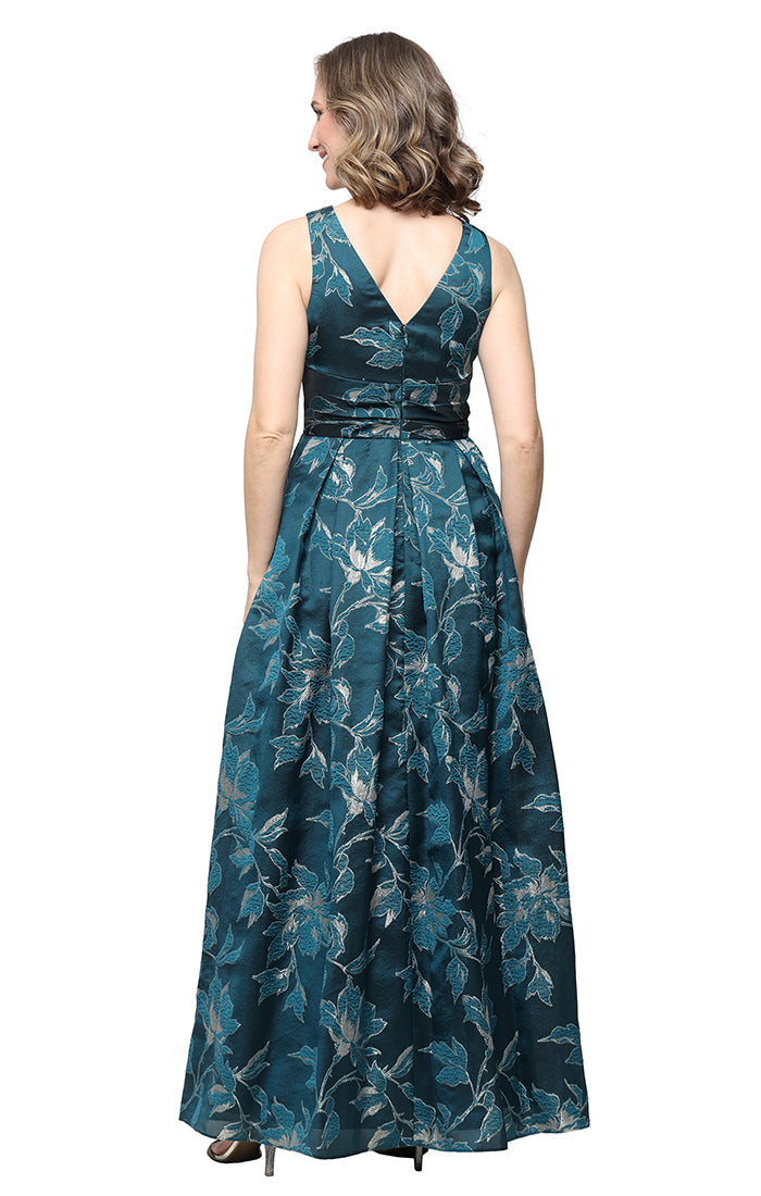 Jacquard Dress with Surplice Neckline