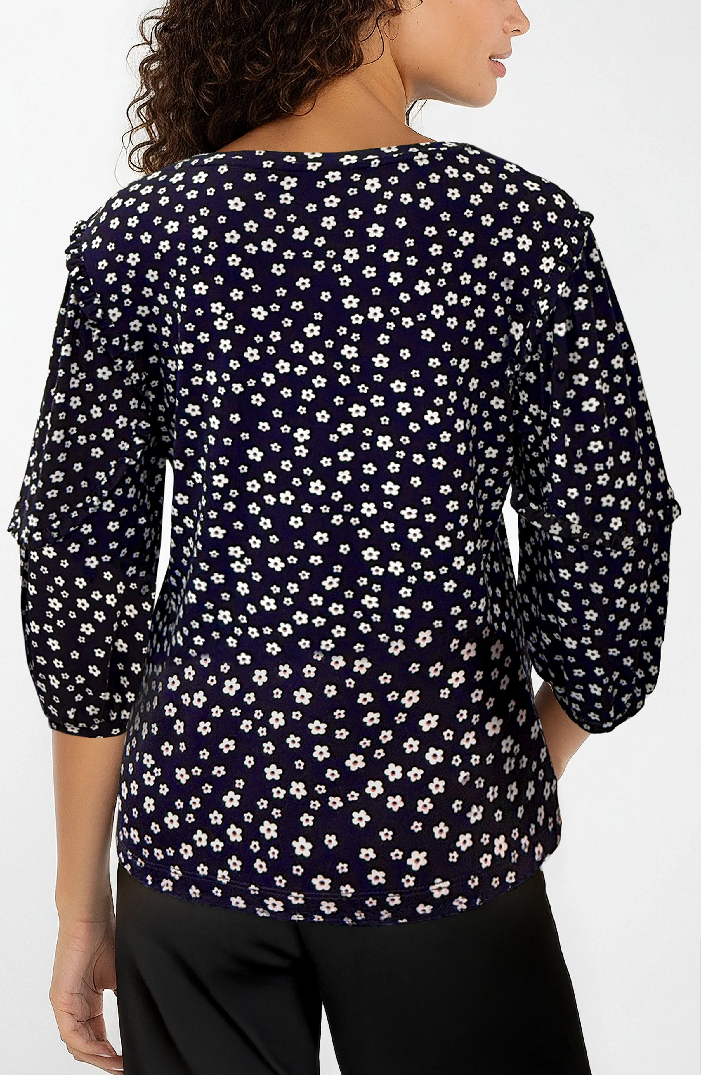 Petite Ruffle Sleeve Blouse