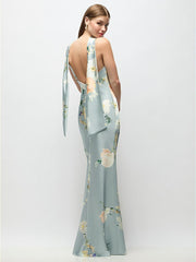 Halter Neck Charmeuse Dress