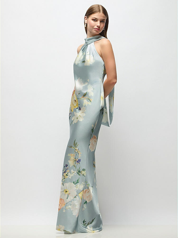 Halter Neck Charmeuse Dress