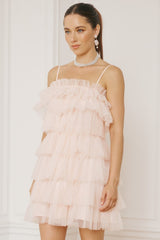Tulle Ruffle Mini Dress