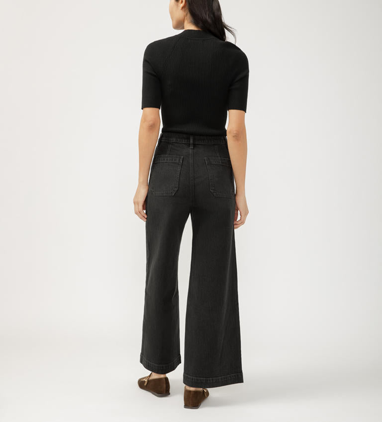 High Rise Ankle Wide Leg Jeans