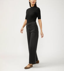 High Rise Ankle Wide Leg Jeans
