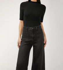 High Rise Ankle Wide Leg Jeans