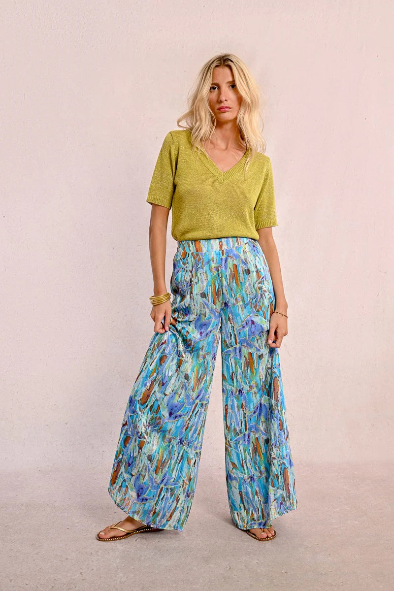 Printed Wide Leg Pant